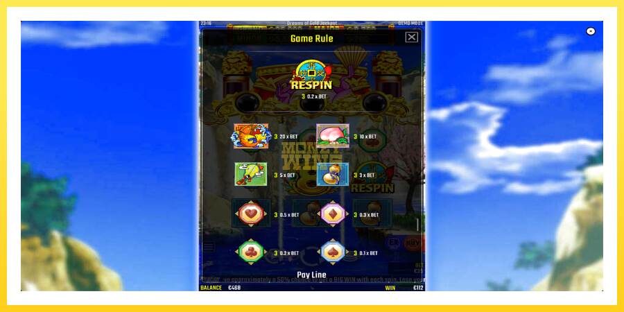 Slika 6 igralni avtomat Dreams of Gold Jackpot