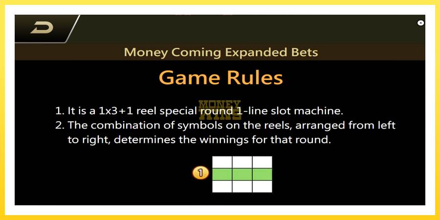 Slika 7 igralni avtomat Money Coming 2 – Expanded Bets