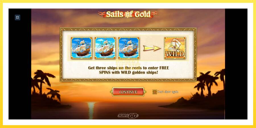 Slika 1 igralni avtomat Sails of Gold