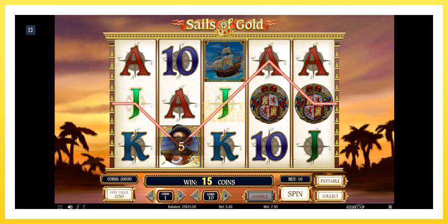 Slika 6 igralni avtomat Sails of Gold