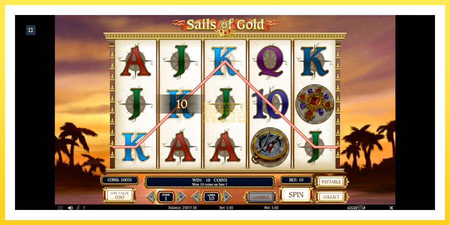 Slika 7 igralni avtomat Sails of Gold