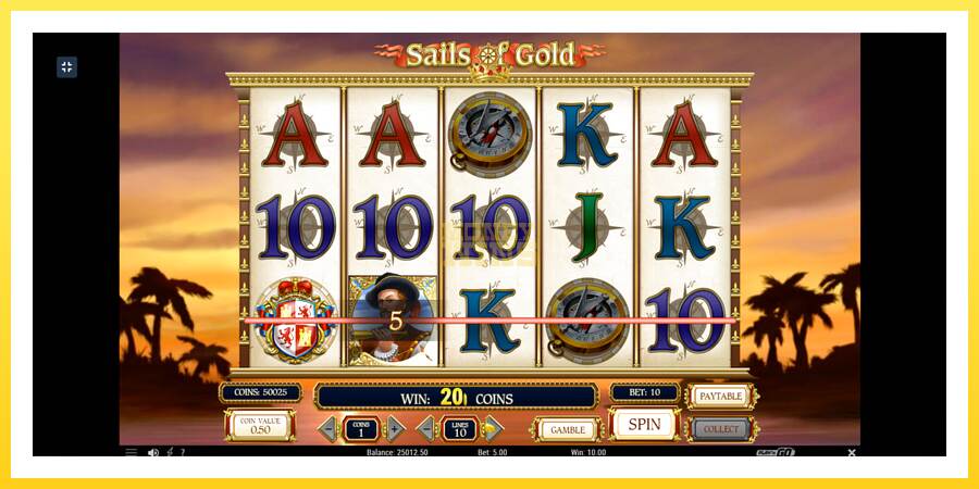 Slika 8 igralni avtomat Sails of Gold