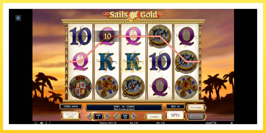 Slika 9 igralni avtomat Sails of Gold