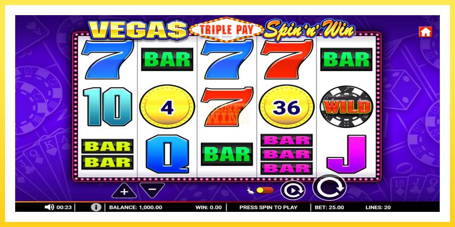 Slika 1 igralni avtomat Vegas Triple Pay Spin n Win