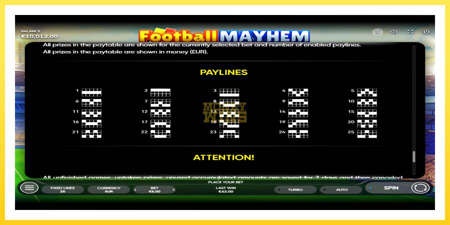 Slika 7 igralni avtomat Football Mayhem