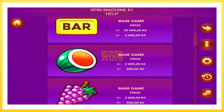 Slika 4 igralni avtomat Spin Machine 81