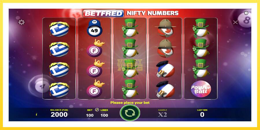 Slika 1 igralni avtomat Betfred Nifty Numbers