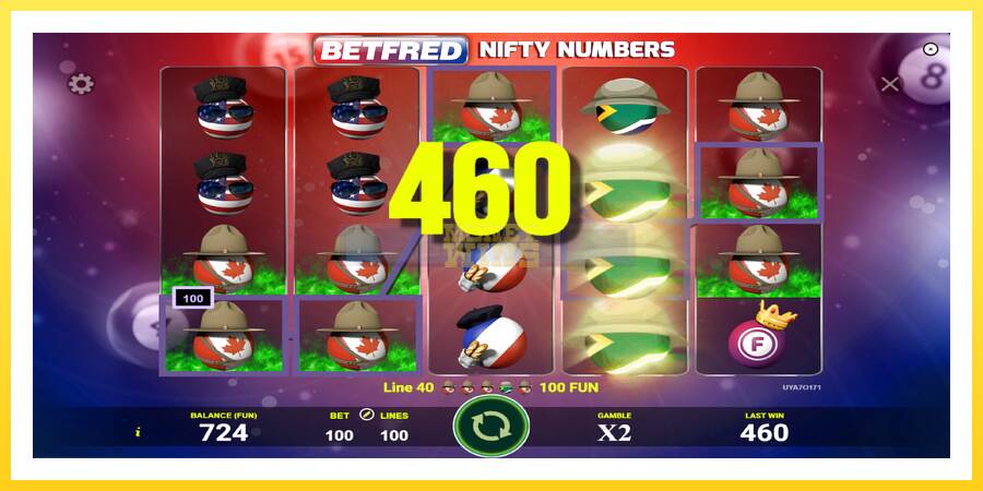 Slika 3 igralni avtomat Betfred Nifty Numbers