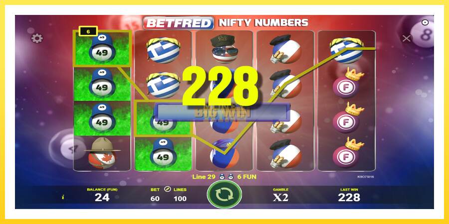 Slika 4 igralni avtomat Betfred Nifty Numbers