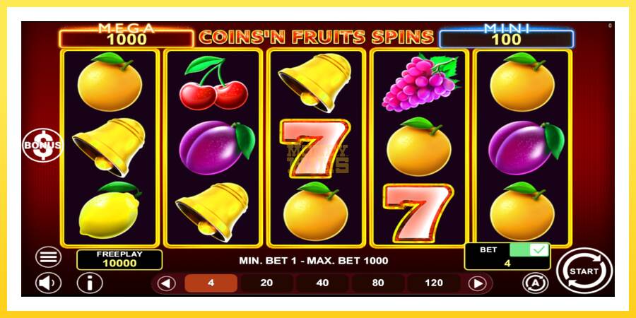 Slika 2 igralni avtomat Coinsn Fruits Spins