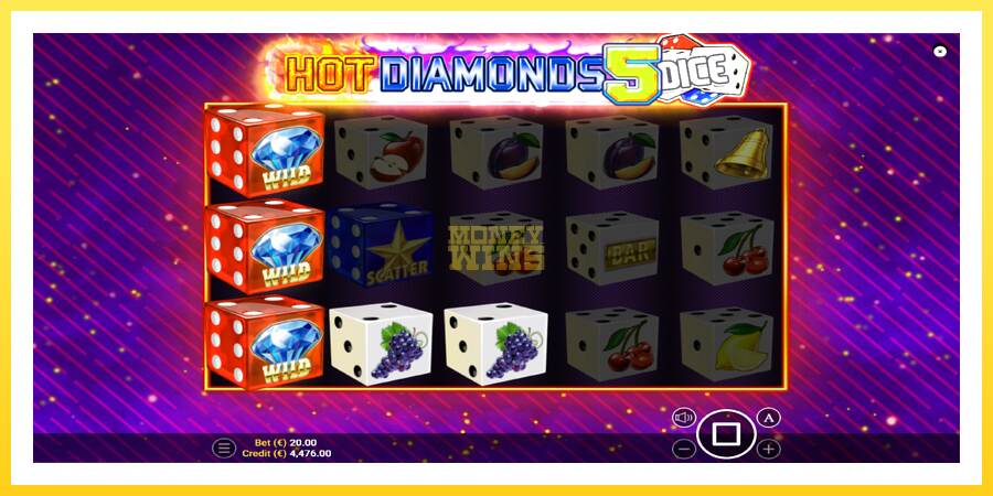 Slika 4 igralni avtomat Hot Diamonds 5 Dice