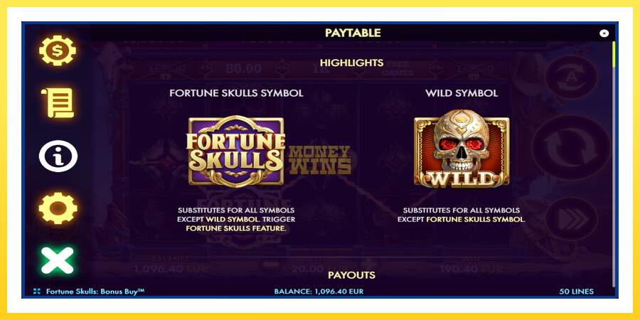 Slika 5 igralni avtomat Fortune Skulls Bonus Buy