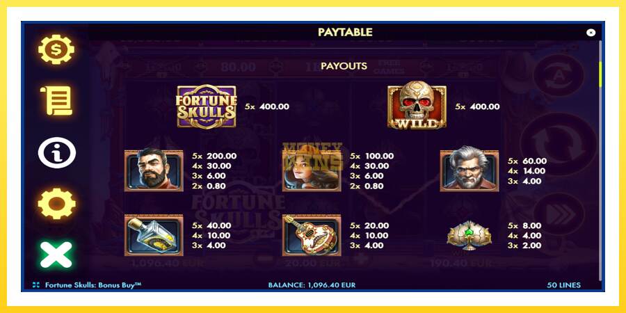 Slika 6 igralni avtomat Fortune Skulls Bonus Buy