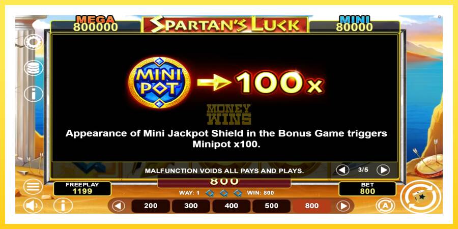 Slika 6 igralni avtomat Spartans Luck Hold & Win