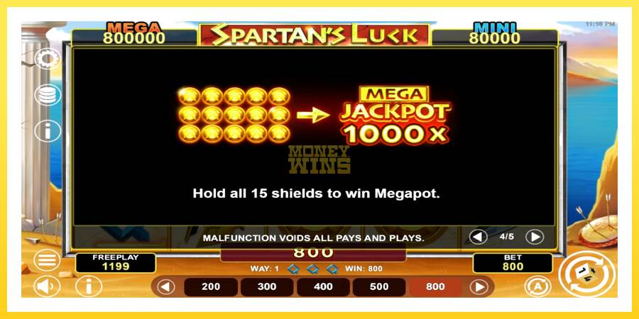 Slika 7 igralni avtomat Spartans Luck Hold & Win