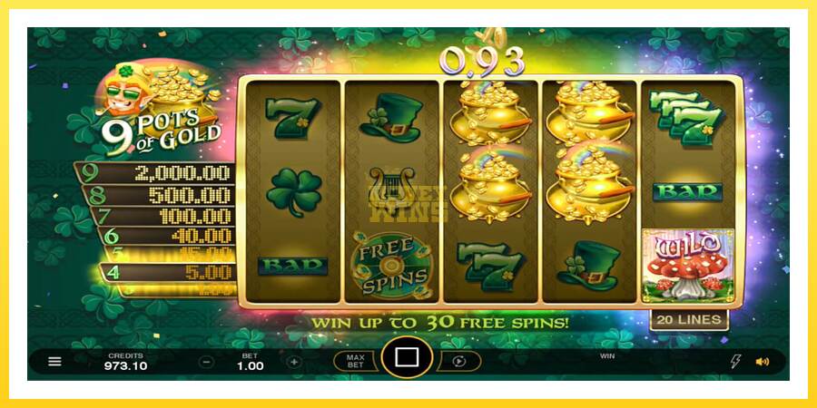 Slika 6 igralni avtomat 9 Pots of Gold Land & Win