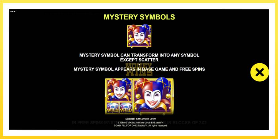 Slika 6 igralni avtomat 6 Tokens of Gold: Mystery Joker Link & Win