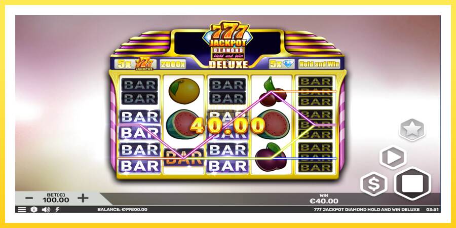 Slika 3 igralni avtomat 777 Jackpot Diamond Hold and Win Deluxe