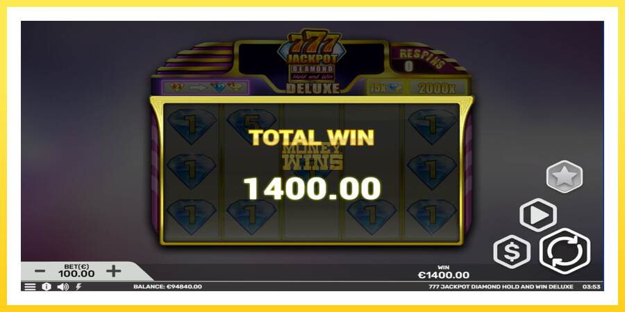 Slika 5 igralni avtomat 777 Jackpot Diamond Hold and Win Deluxe