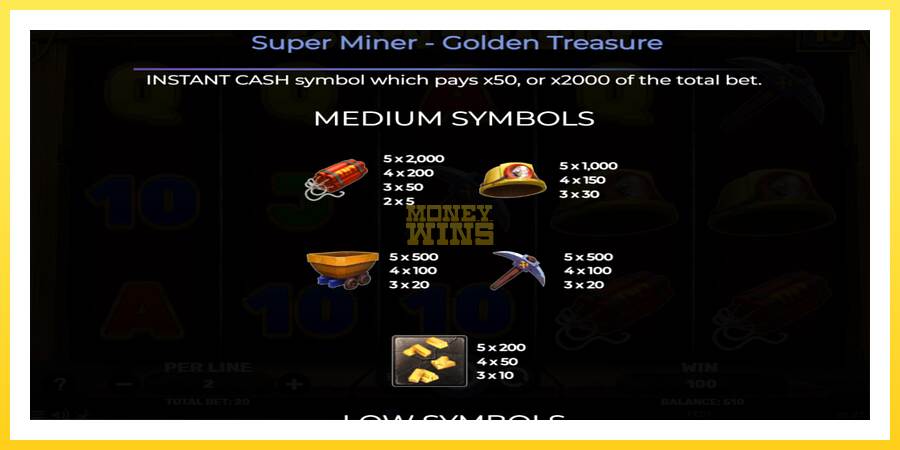 Slika 6 igralni avtomat Super Miner - Golden Treasure