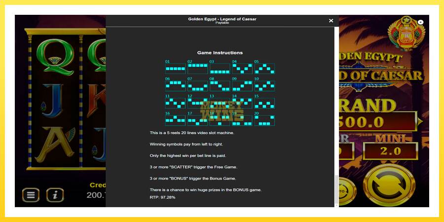 Slika 7 igralni avtomat Golden Egypt Legend of Caesar