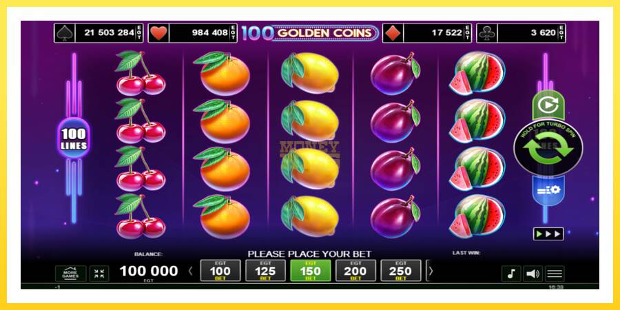 Slika 1 igralni avtomat 100 Golden Coins