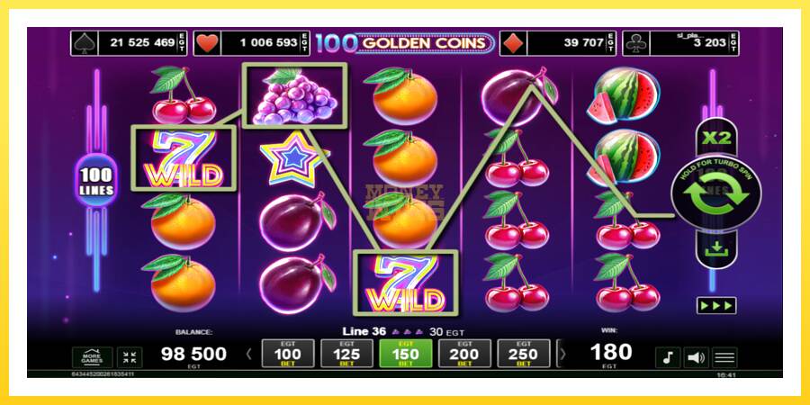 Slika 3 igralni avtomat 100 Golden Coins