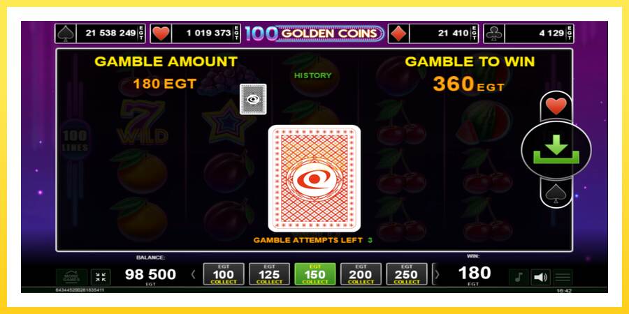 Slika 4 igralni avtomat 100 Golden Coins