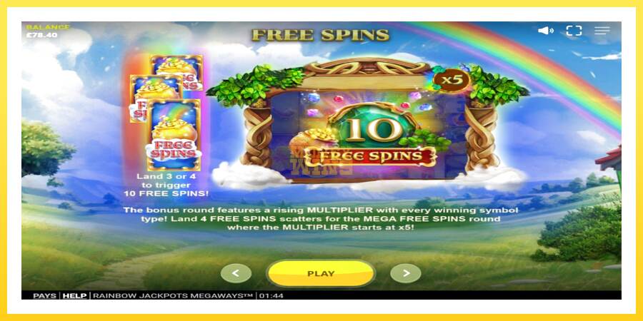 Slika 6 igralni avtomat Rainbow Jackpots Megaways