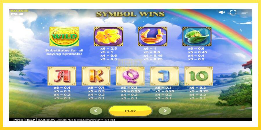 Slika 7 igralni avtomat Rainbow Jackpots Megaways