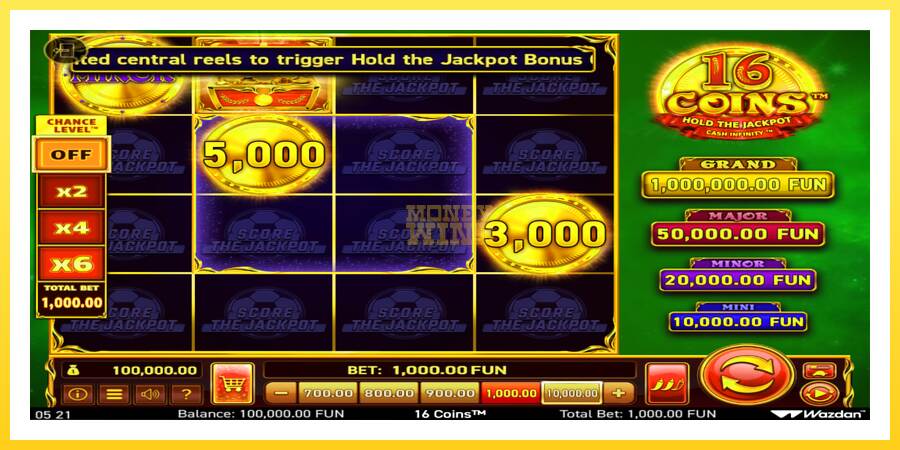 Slika 2 igralni avtomat 16 Coins Score The Jackpot