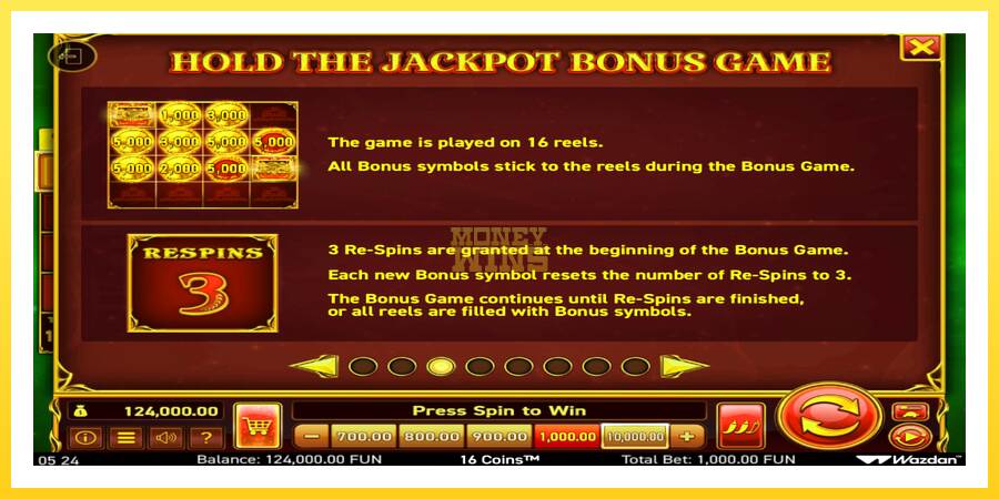 Slika 5 igralni avtomat 16 Coins Score The Jackpot