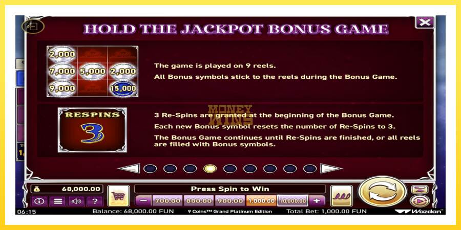 Slika 6 igralni avtomat 9 Coins Grand Diamond Edition Score The Jackpot