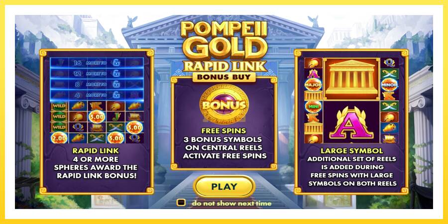 Slika 1 igralni avtomat Pompeii Gold Rapid Link Bonus Buy