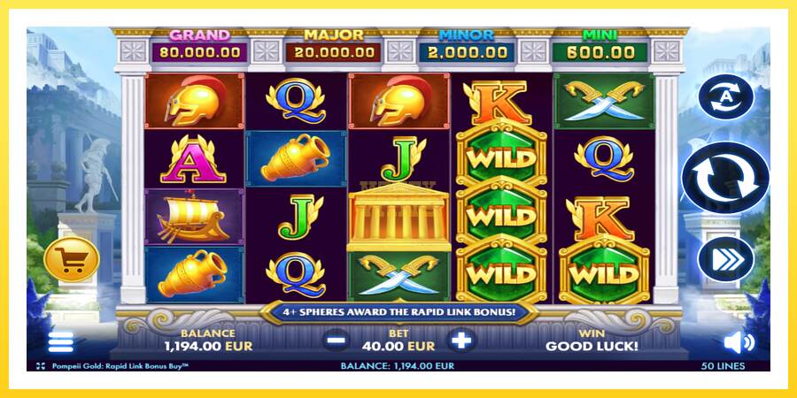 Slika 2 igralni avtomat Pompeii Gold Rapid Link Bonus Buy