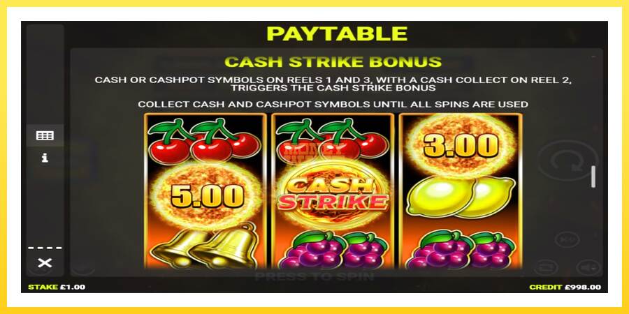 Slika 6 igralni avtomat Cash Strike Hotstepper