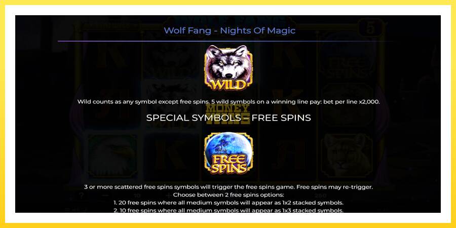 Slika 5 igralni avtomat Wolf Fang - Nights of Magic