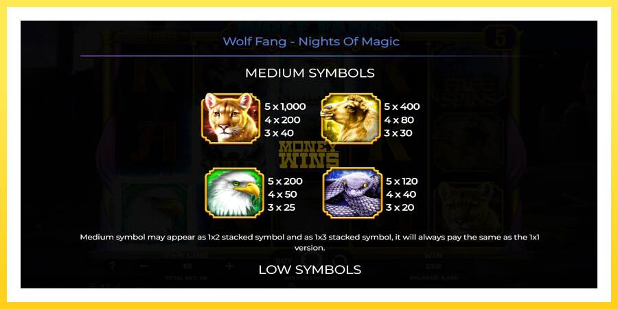 Slika 6 igralni avtomat Wolf Fang - Nights of Magic