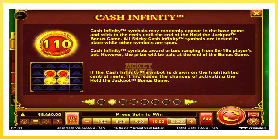 Slika 5 igralni avtomat 16 Coins Grand Gold Edition Score The Jackpot