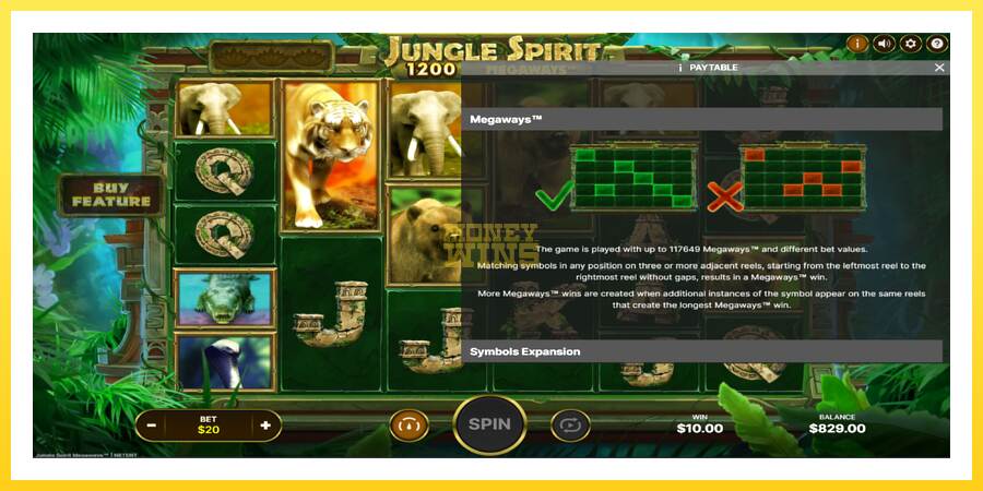 Slika 7 igralni avtomat Jungle Spirit Megaways