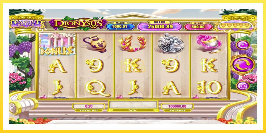 Slika 1 igralni avtomat Diamond Spins Dionysus