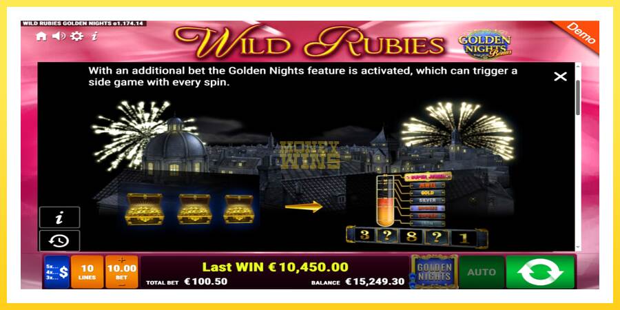 Slika 6 igralni avtomat Wild Rubies Golden Nights