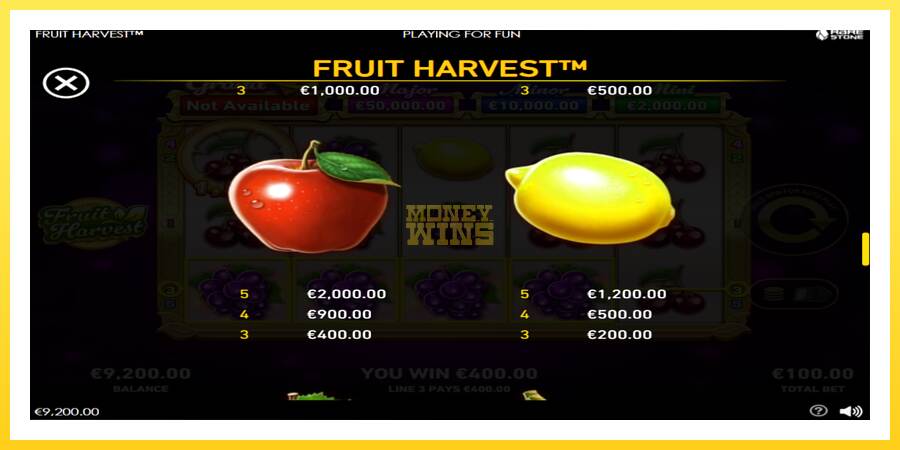 Slika 5 igralni avtomat Fruit Harvest