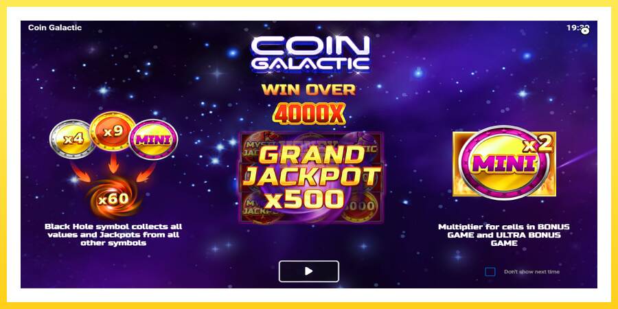 Slika 1 igralni avtomat Coin Galactic