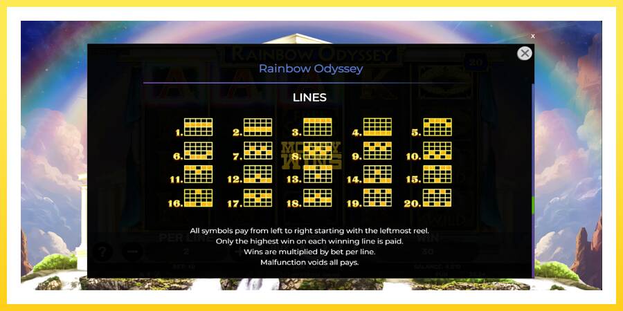 Slika 7 igralni avtomat Rainbow Odyssey