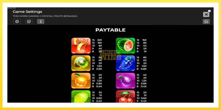 Slika 7 igralni avtomat Crystal Fruits Bonanza