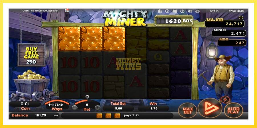 Slika 2 igralni avtomat Mighty Miner