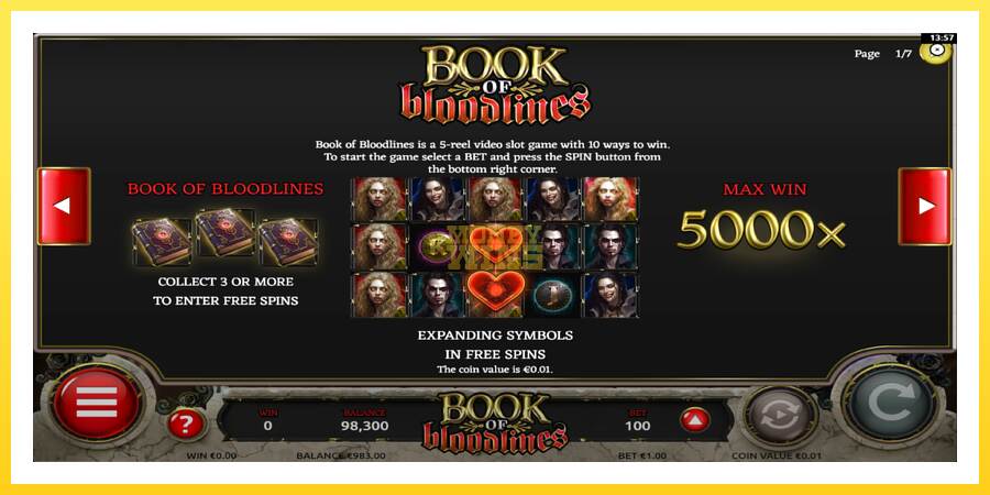 Slika 5 igralni avtomat Book of Bloodlines