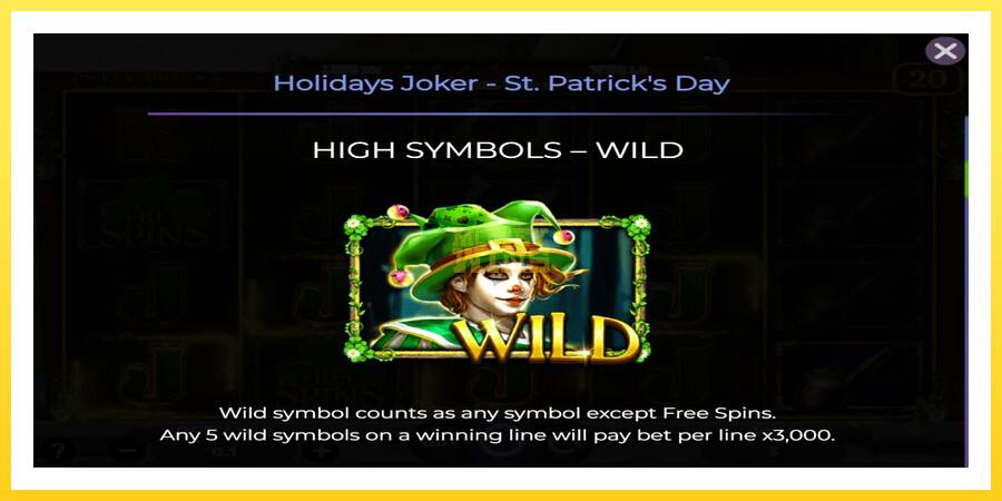 Slika 5 igralni avtomat Holidays Joker - St. Patricks Day