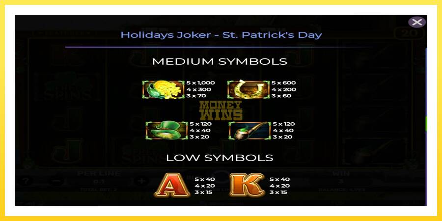 Slika 6 igralni avtomat Holidays Joker - St. Patricks Day